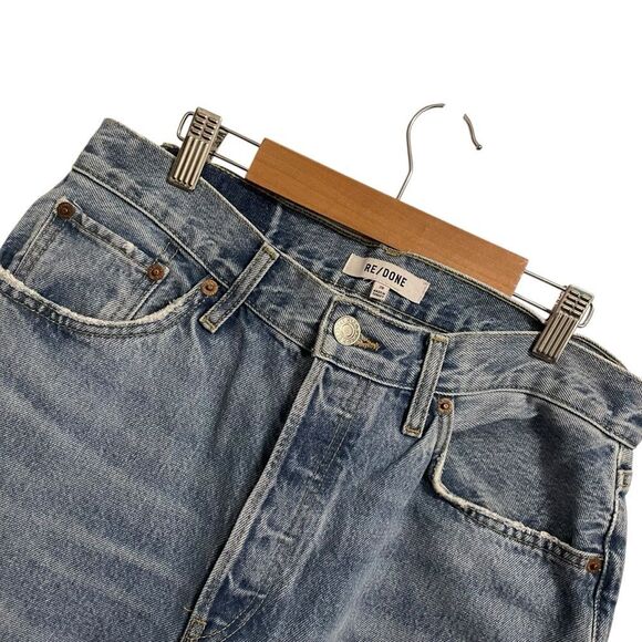 RE/DONE 90"s Comfy Jeans Ripped Distressed Button Fly High Rise Size 28 - Picture 3 of 9